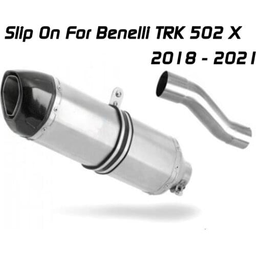 Motorcycle Exhaust Muffler Escape Slip On For Benelli TRK 502 X TRK502 2018 - 2021 Years Exhaust