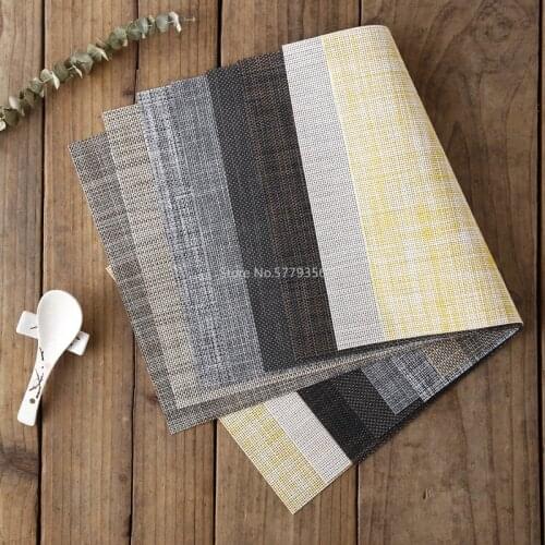 High-end Practical Japanese Placemat European-style Western-style Placemat Imitation Hemp Anti-scalding Non-slip PVC Placemat