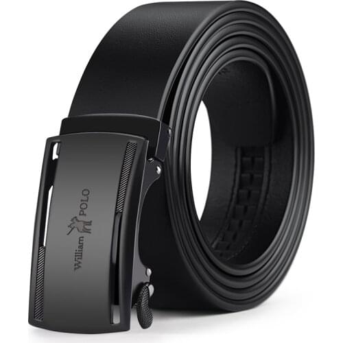 WILLIAMPOLO high-end brand leather mens leather personality alloy automatic buckle belt 18380-82p