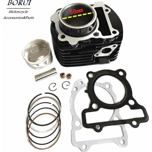 Motorcycle Cylinder Kit With Piston Ring Gasket Kit 58mm Diameter Fits For Yamaha FZ16 FZ 16 Replacement Engine Parts