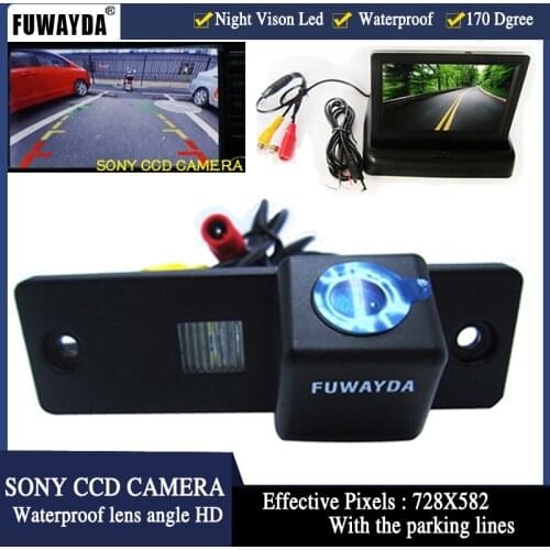 FUWAYDA 4.3' TFT LCD Auto Car Rear View Mirror Monitor Parking+Car Reverse SONYCCD Camera for Toyota 4Runner Land Cruiser Prado