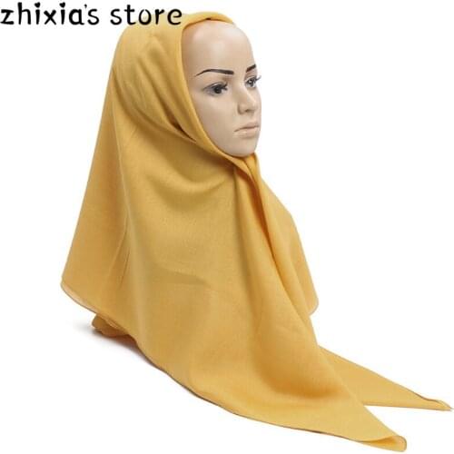 Womens Scarf solid plain hijab scarf wraps soft long islam shawls muslim georgette scarves hijabs Popular Cotton Yarn and Linen