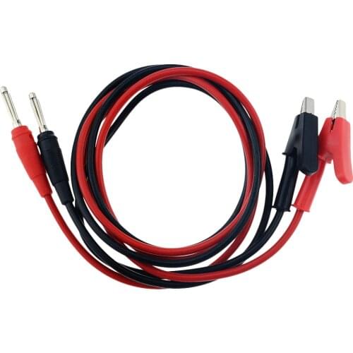 1PCS Copper 4mm Banana Plug to 10mm Crocodile Clip Banana Plug Cable Leads 1M High Voltage Power 32A High Current Test Line