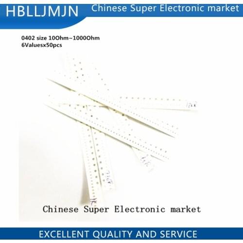 300PCS Chip Ferrite Beads 0402 size 10Ohm~1000Ohm 6Valuesx50pcs=300pcs