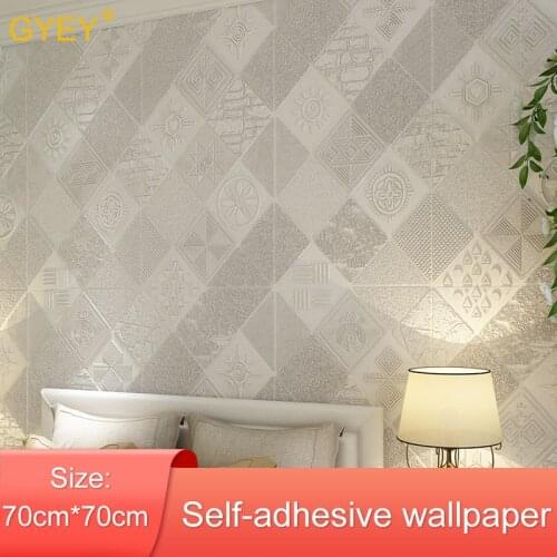 3D Stereo Wall Stickers Bedroom Self-adhesive Wallpaper Waterproof Creative Network Red Live Room Decoration Nordic Wallpaper