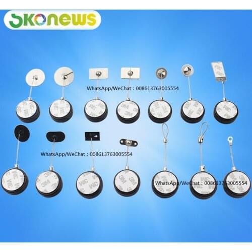 50 pcs hot sales high quality round security steel cable retractable merchandise anti-theft pull wire box recoiler