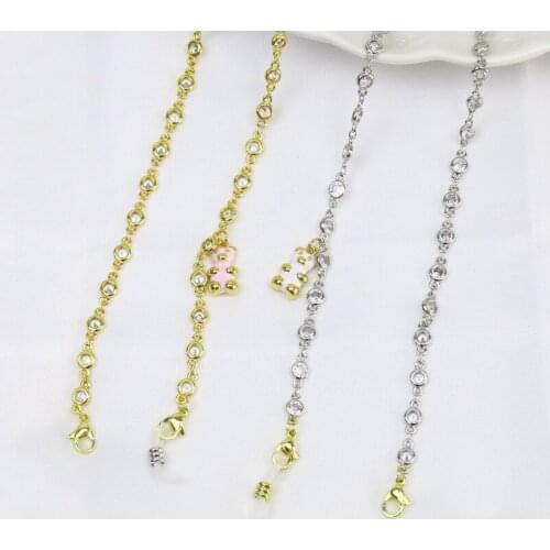 5 Pcs Sun-glasses chain Ctystal chain Glass chain Fashion elegant Mask chain Sun-glasses chain 9048