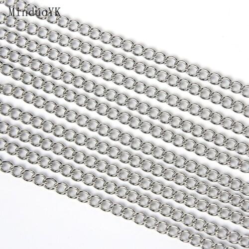 1-5 Meter Diy Necklaces Chain Jewelry Accessories Stainless Steel Supplies Chains For Jewelry Making Findings