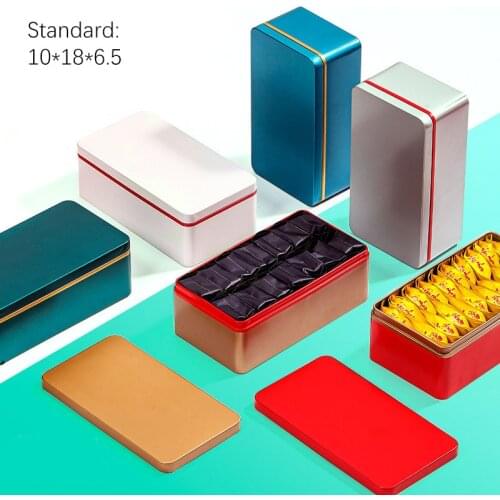 Tea Box Tin Box General Tinplate Large Rectangular Tin Box Blank Metal Packaging Box Wedding Candy Box Storage Box