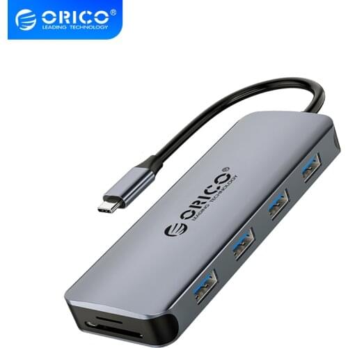 ORICO USB C HUB to USB3.0 HDMI VGA 100W PD RJ45 Card Reader Audio Adapter Dock for MacBook Pro Accessories Type C 3.1 Splitter