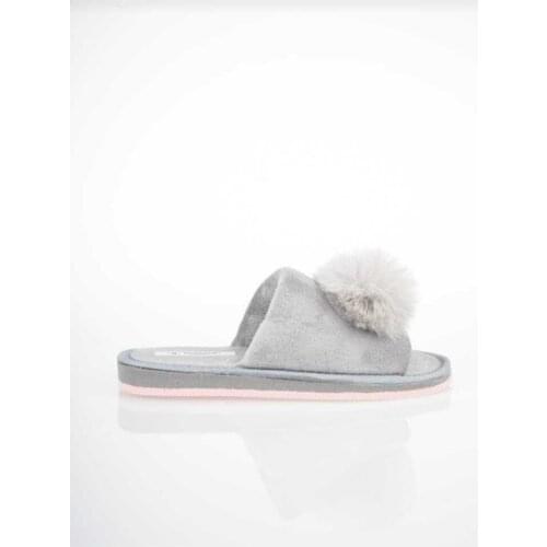 Gray Pompom Home Slipper Soft Summer Winter Season