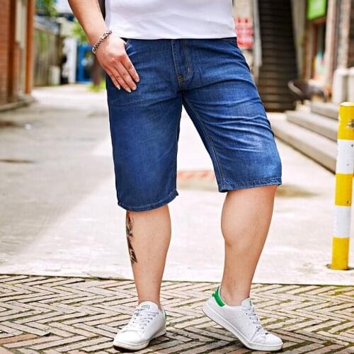 Summer New Arrival Mens Classic business style casual Denim Short Bermuda Men Cotton Straight jeans short Plus Size 42 44 46 48