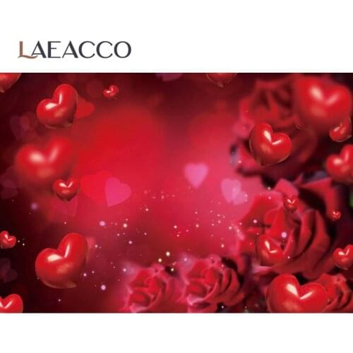 Valentines Day Decor Backdrop Red Heart Light Bokeh Lover Party Wedding Stage Photography Background For Photo Studio Photocall