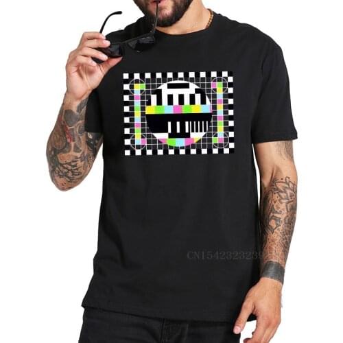 The Big Bang Theory T Shirt Retro TV Test Screen With No Signal TShirt Sheldon Cooper Geek EU Size Tees Pure Cotton Soft Tops