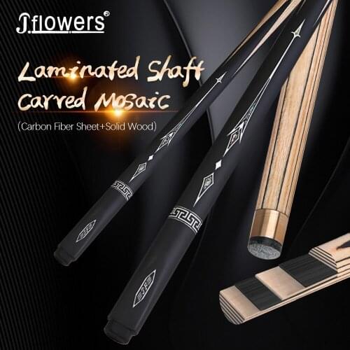 Jflowers Billiard One Piece Snooker Cue Carbon Tube Inside Butt Billiard Cue With Extension Australian Abalone Shell Snooker Cue
