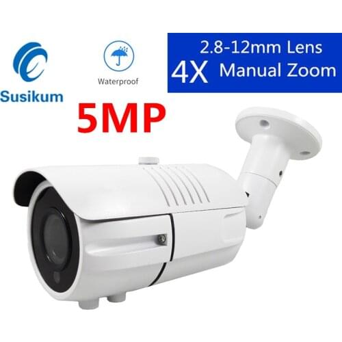 5MP 2.8-12mm Varifocal Zoom AHD Waterproof Camera 42Pcs Leds 40M IR Distance SONY326 Sensor Bullet Surveillance Analog Camera