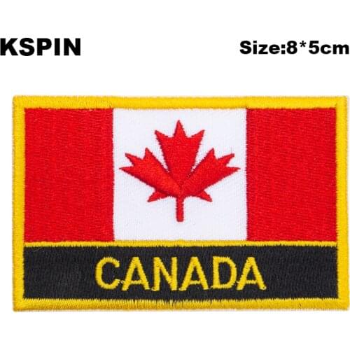 Canada Square Shape Flag Iron on patches Orzen embroidery patch custom Stickers PT0083-R