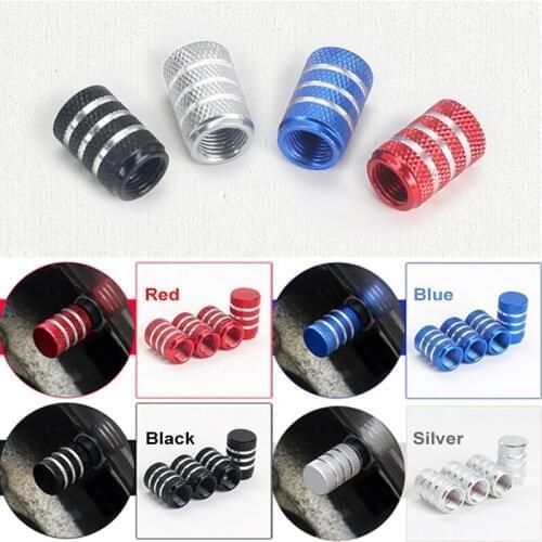 2@#Car Wheel Tire Valve Caps Tyre Rim Stem Covers Airdust Waterproof for Automobiles Motorcycles Trucks 4Pcs/1Set Aluminum Alloy