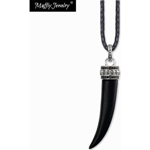 Tiger Tooth Leather Necklace,Europe Style Glam Fashion Good Jewelry For Women,2017 Gift In 925 Sterling Silver,Super Deals