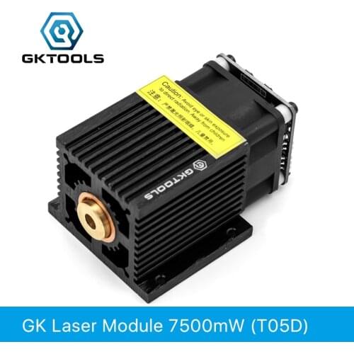 GKTOOLS 445nm 7500mW 12V Fixed Focus Laser Module Diode TTL /PWM Marking Stainless Steel DIY Laser Engraver Cutter FB05D7500mw