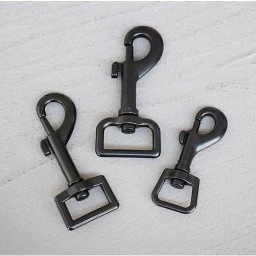 20 Pcs 15/20/25mm Metal Snap Hook Leather Belt Strap Bag Buckles Metal Clasps Lobster Dog Collar Black Swivel Trigger Clips