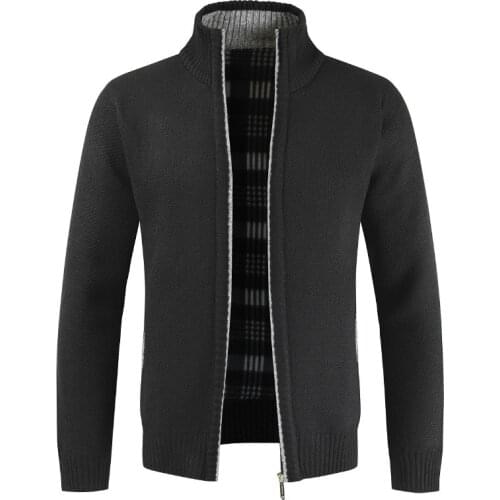 Mens Winter Fleece Sweatercoat Faux Fur Wool Sweater Jackets Men Zipper Knitted Thick Coat Casual Knitwear Streetwear Coats