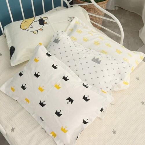 Soft Children Baby Natural Cotton Pillow with Removable and Washable Pillowcase for Sleeping Newborn Infant Baby Bedding Set