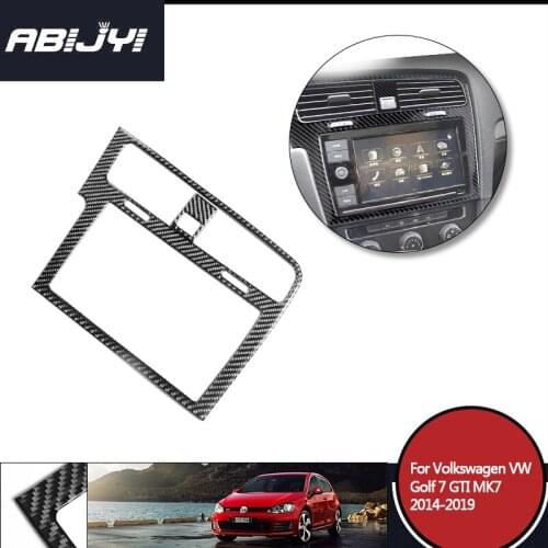 Carbon Fiber Car GPS Navigation Panel Cover Trim Stickers For Volkswagen Golf MK7 2014-2019
