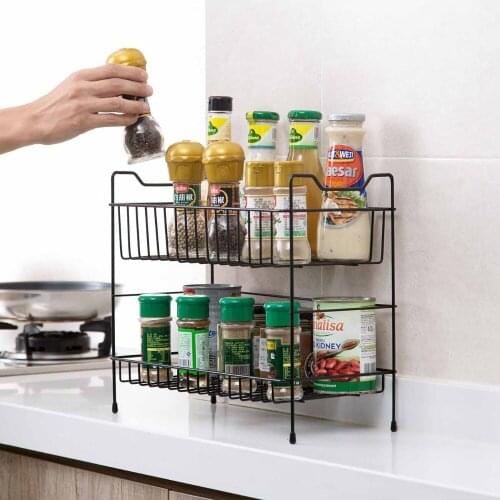 2020 New 2/3 Layers Storage Shelf Kitchen Organizer Rack Spice Rack Organizer Condiments Holder Bathroom Iron Storage Shelves