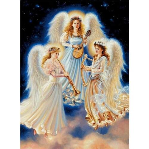 Region Angel Printed Water-Soluble Canvas 11CT Cross-Stitch DIY Embroidery Kit DMC Threads Painting Knitting Magic
