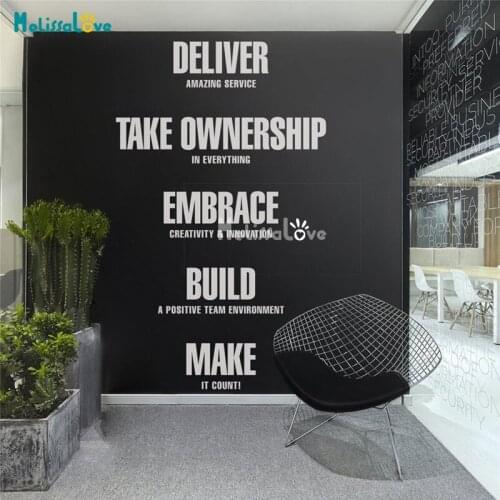 Office Values Quote Decal Motivational Inspiring School Decor Company Meeting Room Removable Vinyl Wall Art Sticker BD389