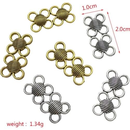 JunKang Alloy Perforated Oval Spacer Bead Rectangular Connector DIY Making Bracelet Necklace Jewelry Accessories