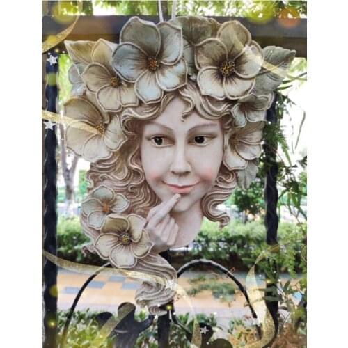Western Goddess Hanging Resin Wall Vase Crafts Wall Flower Pot Home Outdoor Smile Girl Character Fairy Garden Planters Ornament