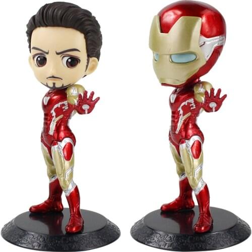 16cm Q Posket Infinity War Iron Man Figure Toy Tony Stark Mark 42 Avengers Model Dolls Gift for Kids