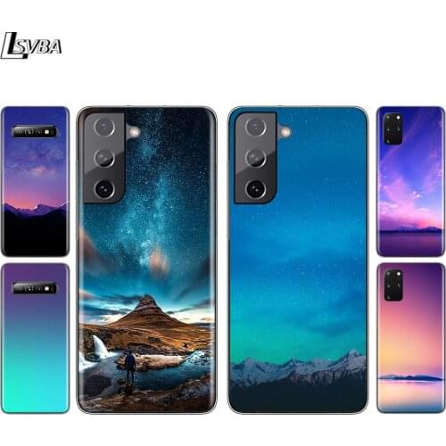 Aurora night Silicone Cover For Samsung Galaxy S21 S20 FE Ultra S10 S10E Lite S9 S8 S7 Plus Phone Case