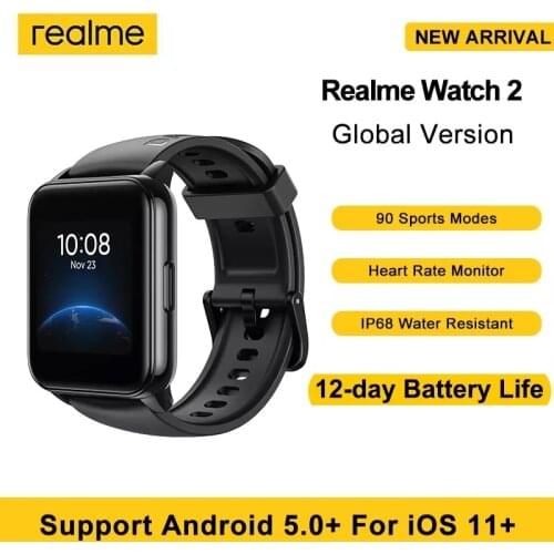 Realme Watch 2 1.4'' Touchscreen Smart Band 90 Sport Modes 12-day Battery Life Blood Oxygen Heart Rate Monitor IP68 Smartwatchs