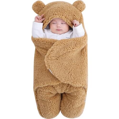 Baby Sleeping Bag 0-6 Moth Infant Soft Warm Hooded Wrap Sleeping Bag Sleeping Nursery Wrap Swaddle Boys Girls Infant Clothes