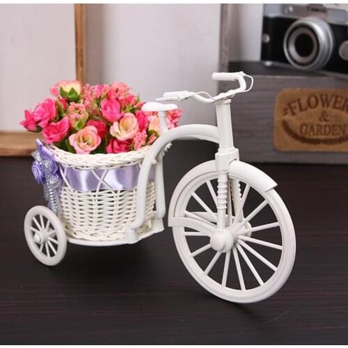 Tricycle Shaped Flower Basket Wedding Party Ceremony Decoration Bike Flower Storage Container Home Decor Flower Basket