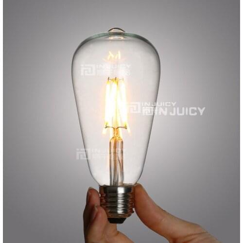 Loft Vintage Retro St64 LED 4W E27 Filament Light Bulb Old Fasioned Warm White Edison Screw Bulb
