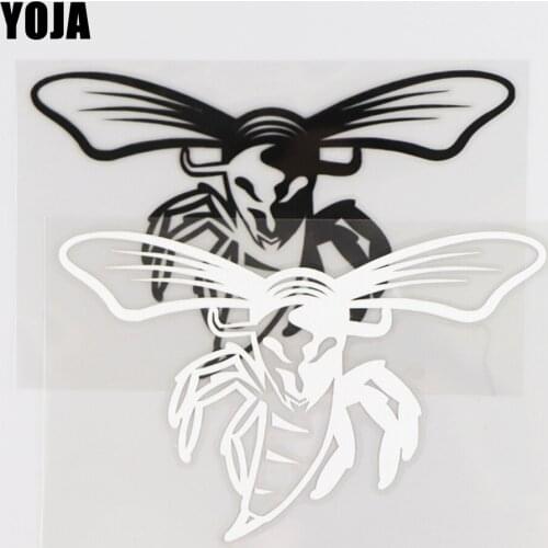 YOJA 13.1×8.2CM Cartoon Animals Decal Wasp Vinyl Fashion Design Car Stickers Black/Silver 19C-0027
