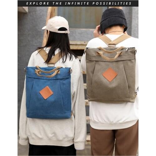 Women Canvas Shoulder Bag Fashion Travel Crossbody Backpack Men Large Capacity Top-handle School Bag Messenger Handbag XA805M