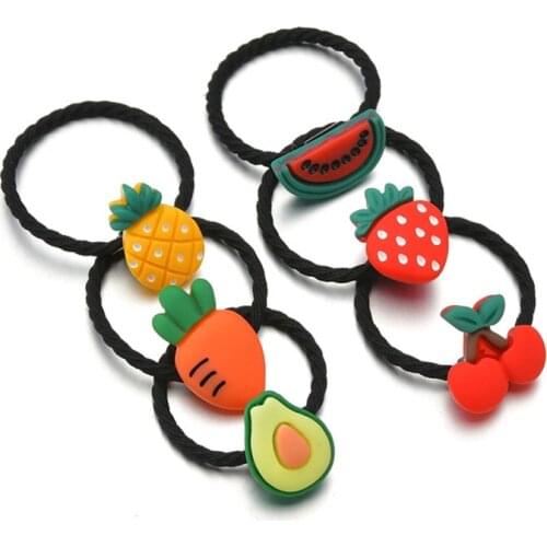 10pcs Childrens hair rope little girl hair tie frosted rubber band cartoon hair accessories do not hurt your hair new head rope