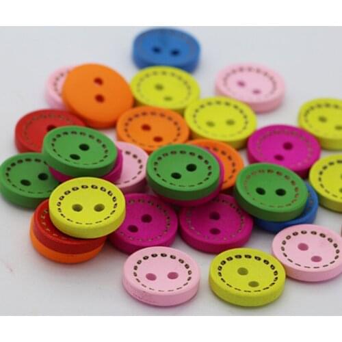 100pcs/lot Colorful Vintage Wooden Buttons Bulk Child Toy Crafts Accessories Wood Sewing Buttons Wood Craft MS 007