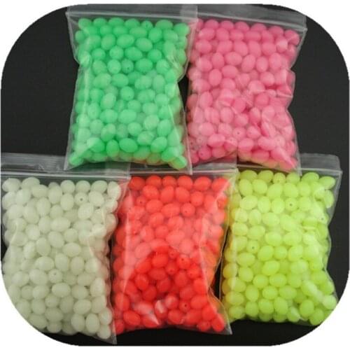 1000Pcs* 5*8mm Fly Fishing Lure Olva Fishing Hard Plastic Beads Sea Fishing Sabiki Snapper Rig DIY Terminal Accessories
