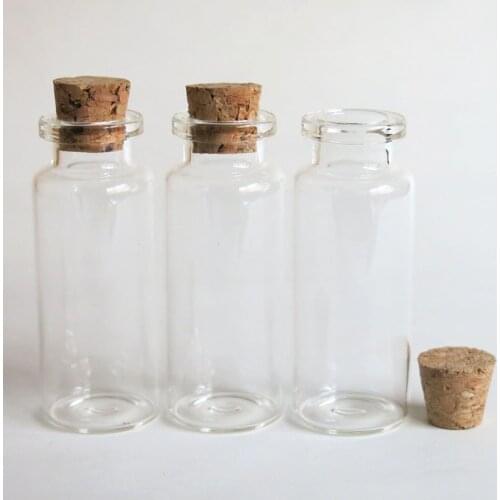 1000 x 15ml Empty Glass Bottle with Cork 415cc Cork Stopper Clear Crimp Neck Glass Container Decorative Bottle Craft Bottle