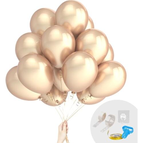 12inch Champagne Gold Balloons Latex Party Balloons Helium Round Wedding Birthday Baby Shower Graduation Anniversary Decorations