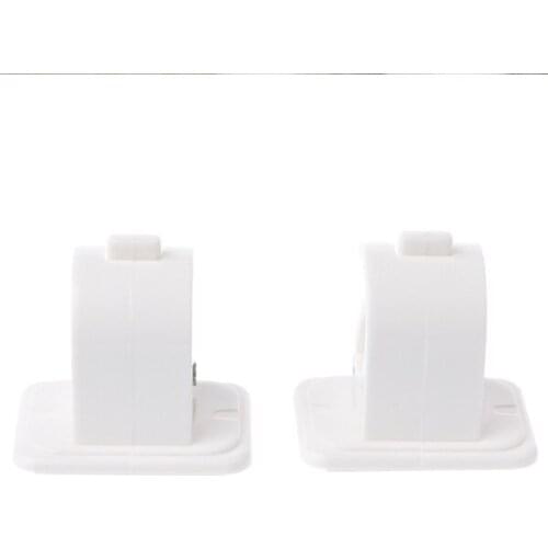 2 Pcs Shower Curtain Hanging Rod End Fixing Holder Clip Rack Hook for Home Bathroom B99