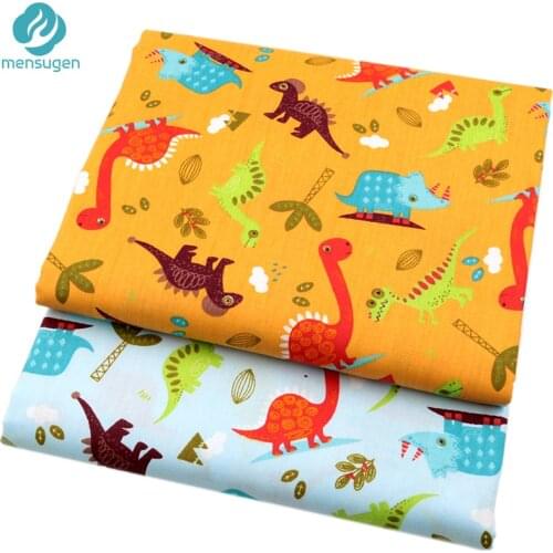 2pcs/lot Cartoon Dinosaur Cotton Fabric for Patchwork Sewing Telas for Baby Boy Toy DIY Infant Shoes Cushions Pillowcase Tissu