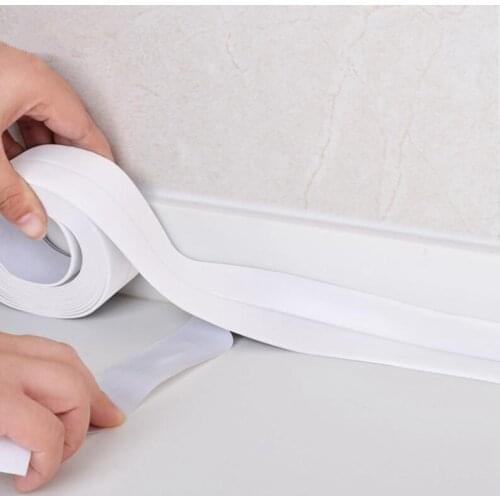 3.2m Caulk Strip For Bathtub Bathroom Caulk Tape Self Adhesive White PVC Waterproof Sealing Tape Edge Protector For Kitchen Bath