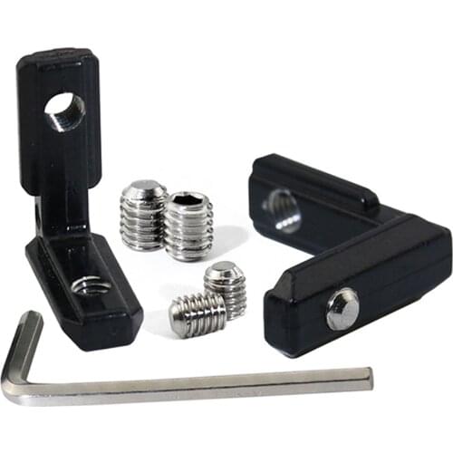 4 10pcs 20S L Shape Black Inner Corner Connector Joint Bracket for 2020 Aluminum Profile with slot 6mm